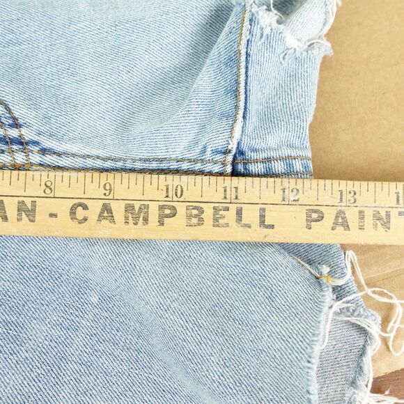 Levis Women's High Rise Cutoff Denim Shorts Actual Size 30"x3" Reworked Patches - Picture 10 of 11